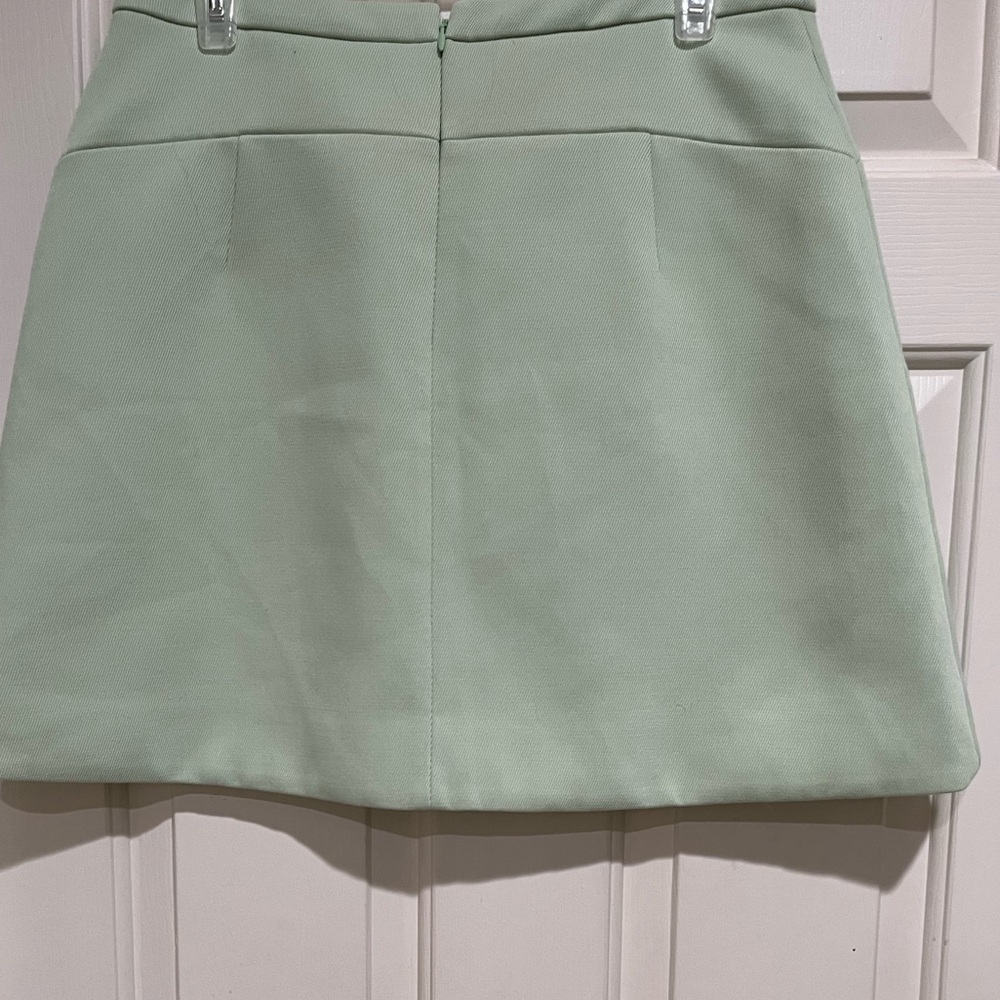 MINT GREEN J CREW A-LINE MINI SKIRT WITH FRONT POCKETS, AND BOX PLEAT SIZE 10 - Picture 7 of 10
